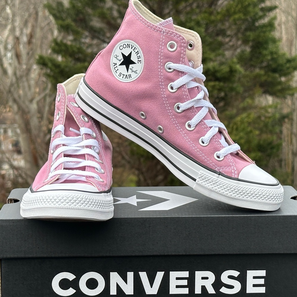 Converse CTAS High Pink Rose Canvas Casual Sneaker Womens 8 or Girls GS 6Y NEW